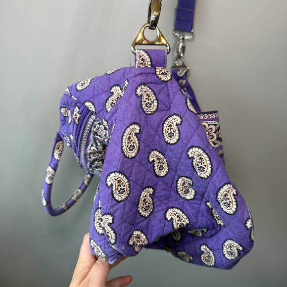 Vera Bradley Simply Violet Paisley Print Quilted Weekender Bag Travel Tote - Picture 4 of 10
